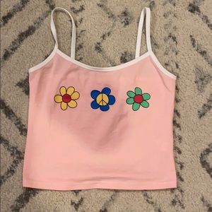 Light pink tank top with flower design